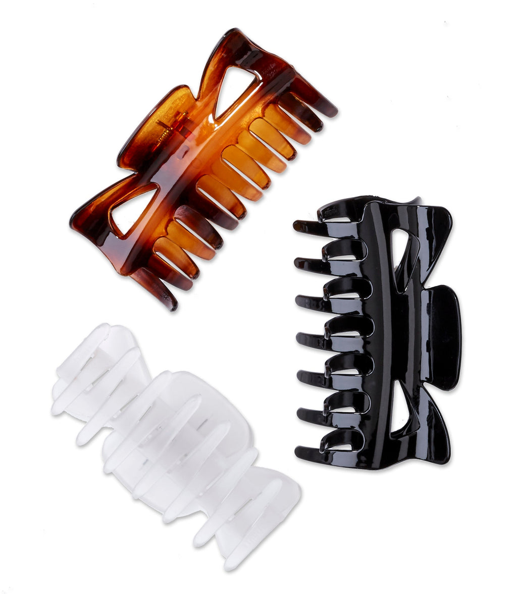 PINZAS GRANDES PARA CABELLO ALL DAY HOLD 3 PZAS - SCUNCI