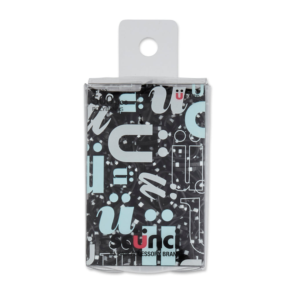 MINI LIGAS ELASTICAS NEGRAS 500 PZAS - SCUNCI