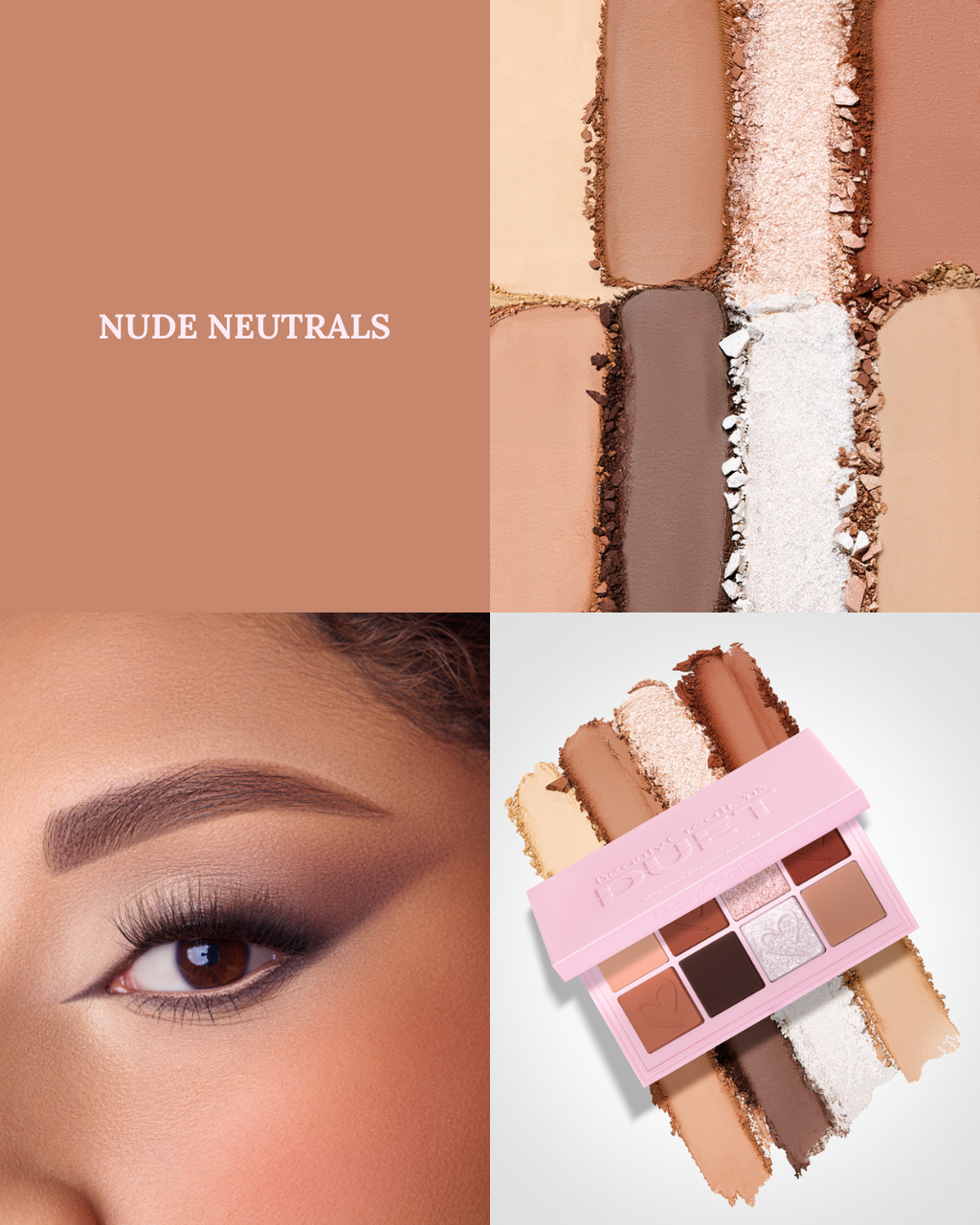 PALETA DE SOMBRAS DUET MINI SNAP PALETTE "NUDE NEUTRALS" - BEAUTY CREATIONS