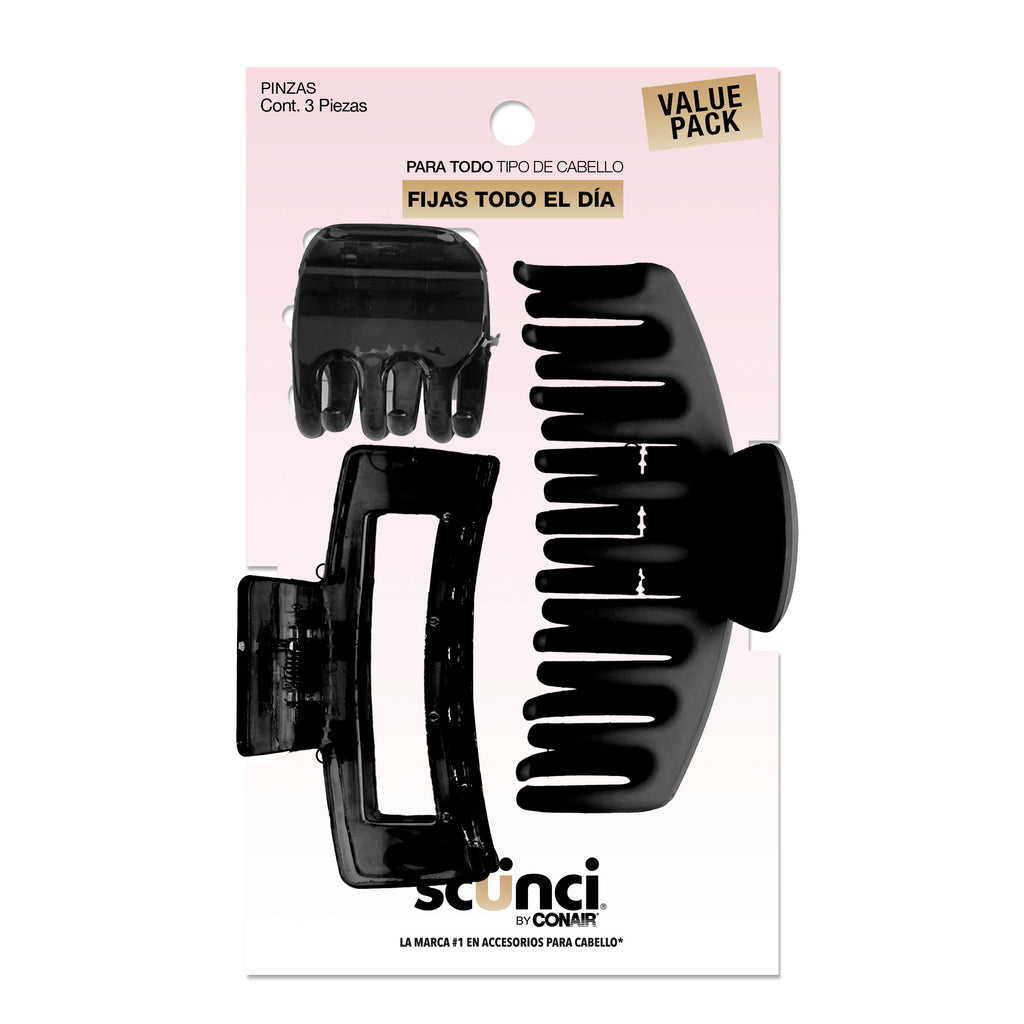 PINZAS PARA CABELLO ALL DAY HOLD 3 PZAS - SCUNCI