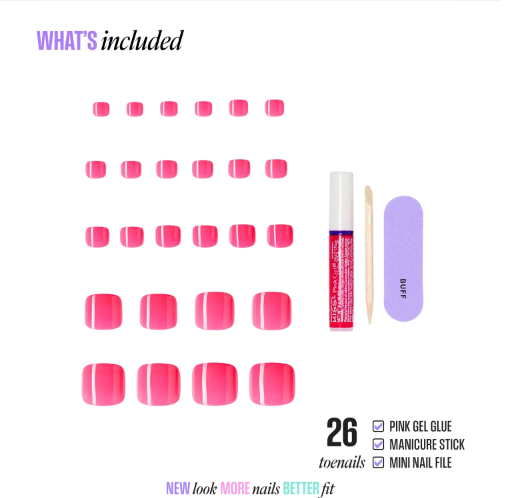 UÑAS POSTIZAS PARA PIES CORE STEP IT UP - OUTLET KISS
