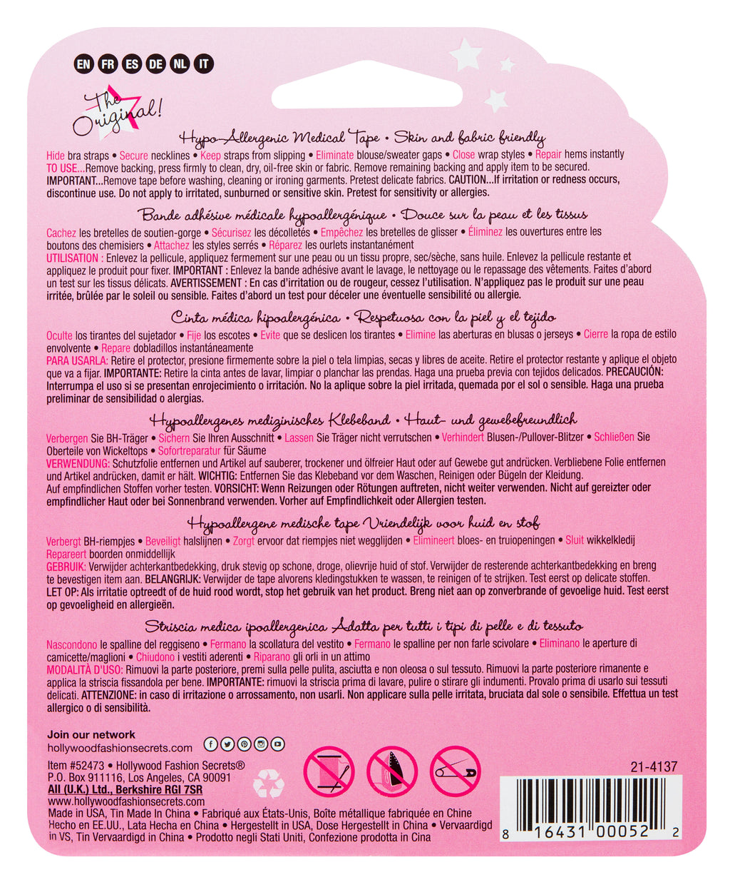 FASHION TAPE CINTA ADHESIVA - OUTLET HOLLYWOOD FASHION SECRETS