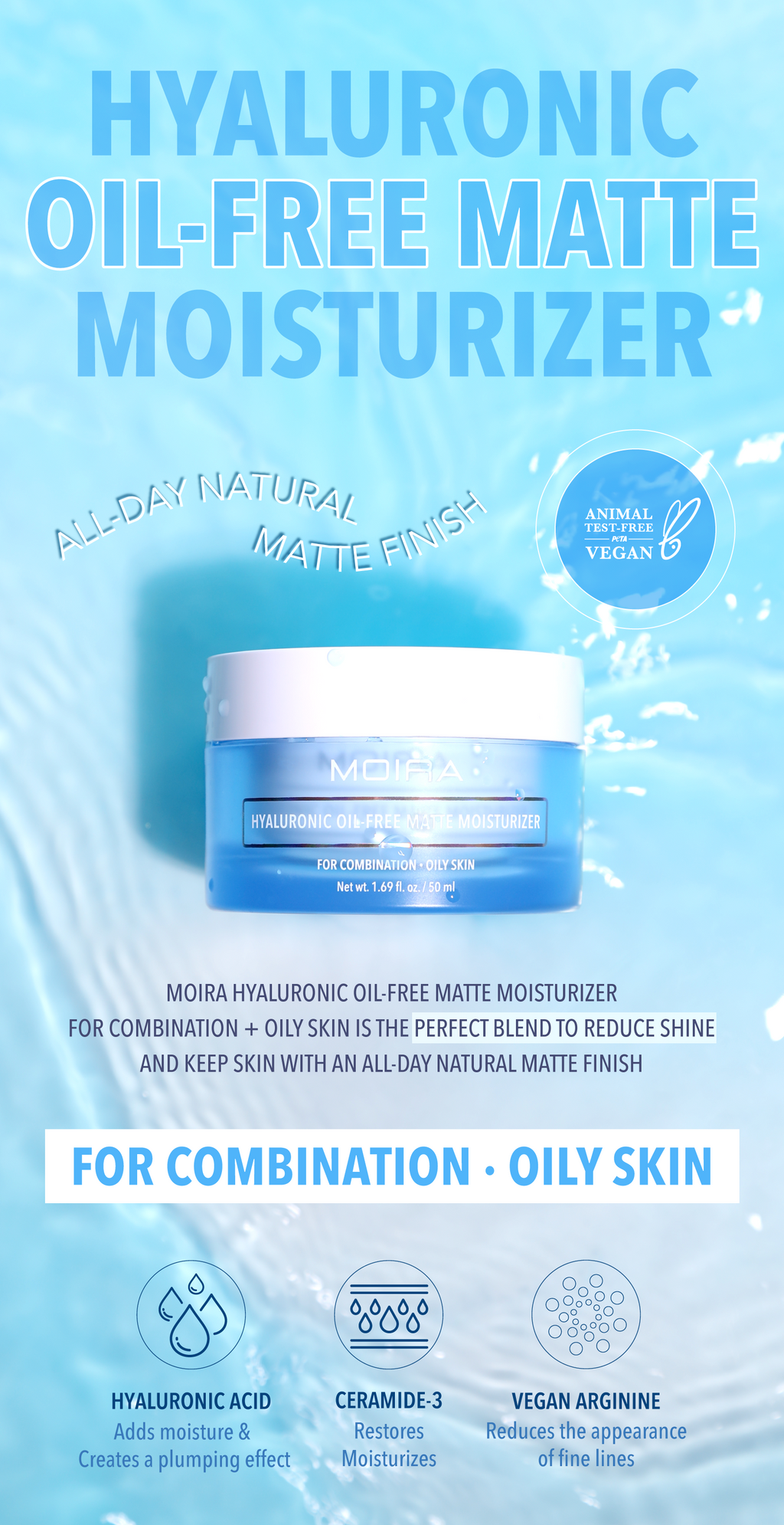 CREMA FACIAL HIDRATANTE MATIFICANTE LIBRE DE ACEITES - OUTLET MOIRA