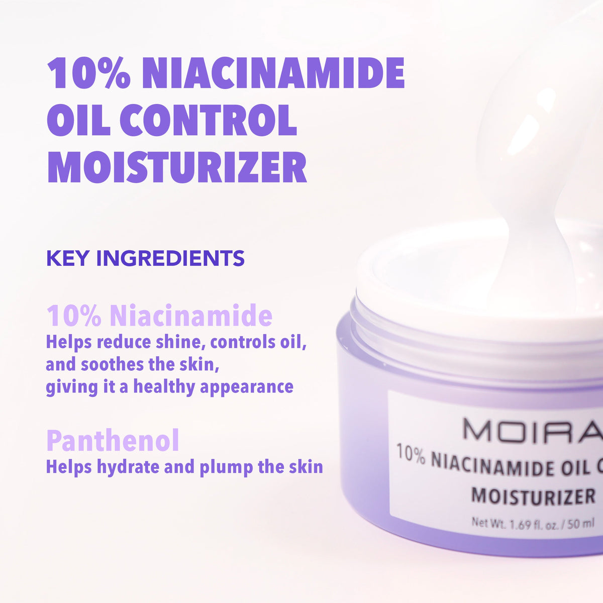 CREMA FACIAL HIDRATANTE OIL CONTROL 10% NIACINAMIDA - OUTLET MOIRA