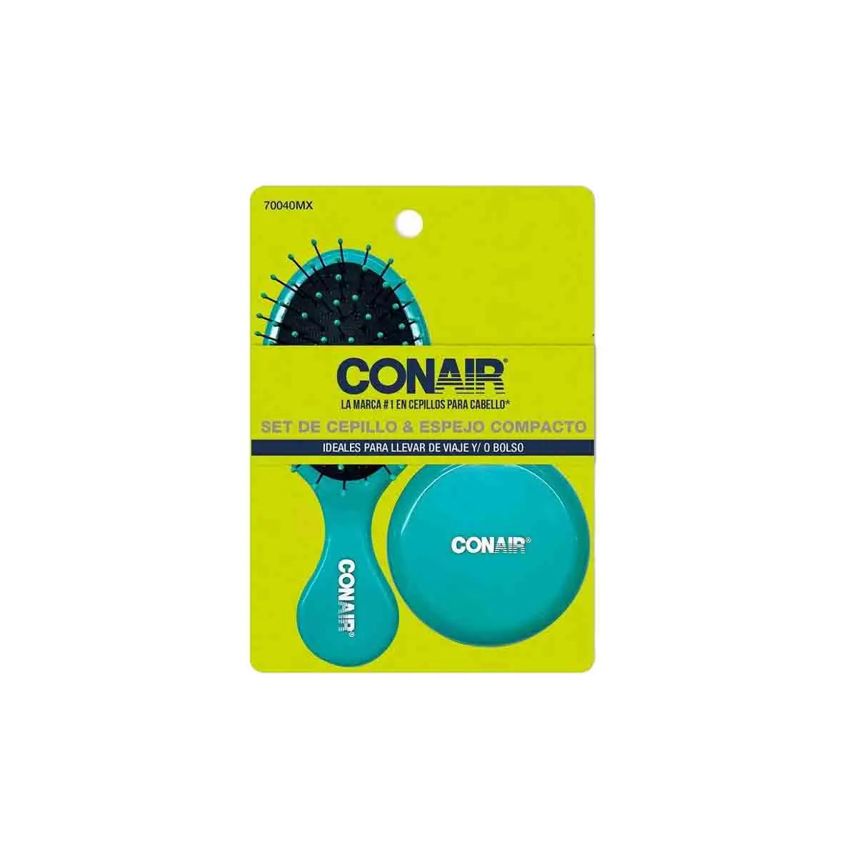 SET DE MINI CEPILLO Y ESPEJO CON CEPILLO 2 PZAS – CONAIR